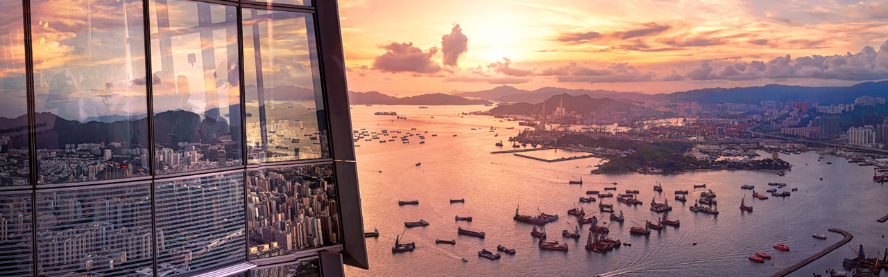 HSBC Global Private Banking - Sunset skyline, Hong Kong